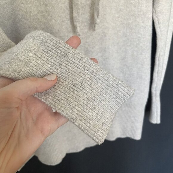 Ruby Moon M Womens Gray Cowl Neck Sweater Drawstring Medium Cotton/Nylon Blend - Picture 4 of 7